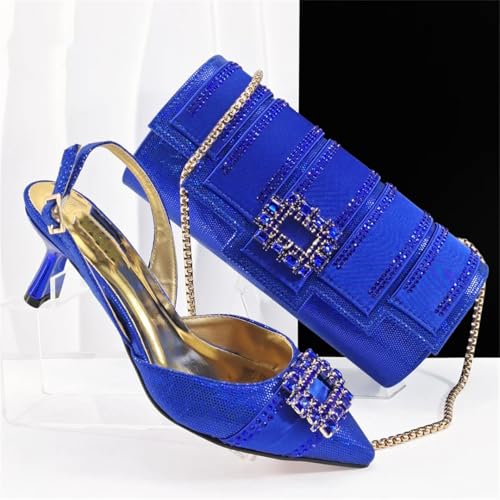 Women Shoes and Bag Set African Ladies High Heels Pumps Matching with Handbag Nigerian Sandals4