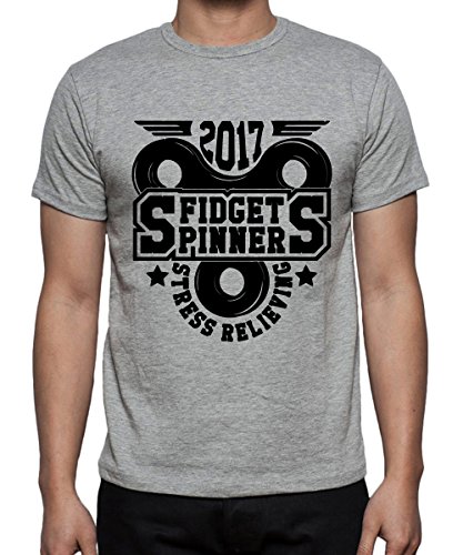 Image of Caseria Men's Cotton Printed T-Shirt -Fidget Spinner | 100% Cotton | Half Sleeves | Regular Fit | Printed | Round Neck | Graphic T Shirt