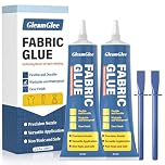 100ml Fabric Glue, Extra Strong Permanent Fabric Adhesive for Clothes Repairs, Leather, Crafts, Upholstery, Material, Textile, Felt and Badges - Clear - 2 Pack