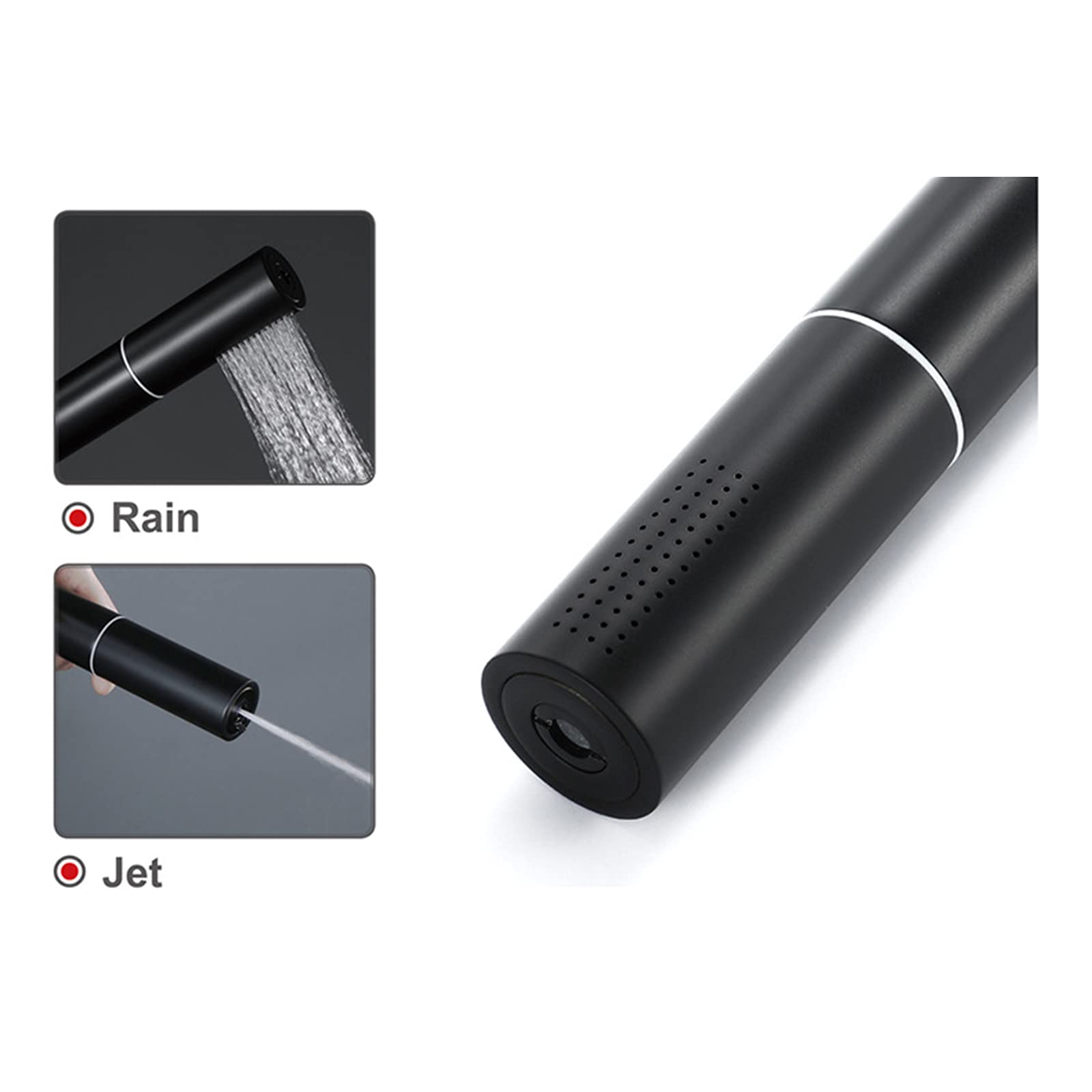 Soffione Doccia, Doccetta Ad Alta Pressione in Ottone Massiccio con 2 Funzioni Soffione Doccia Nero Opaco con Palmare con Flessibile Doccia da 1,5 M E Base in Metallo