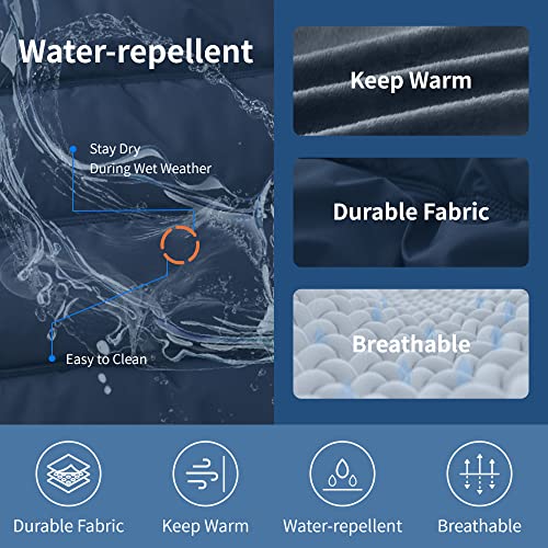 Ggleaf Girl's Hooded Warm Winter Coat Quilted Thicken Puffer Jacket With Removable Hood Navy 6-7 #TOP3