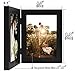 Golden State Art, 5x7 Double Picture Frame Vertical Hinged Photo Frame 2 Opening Folding Family Frames Collage, with Real Glass (5x7, Black, 1-Pack)