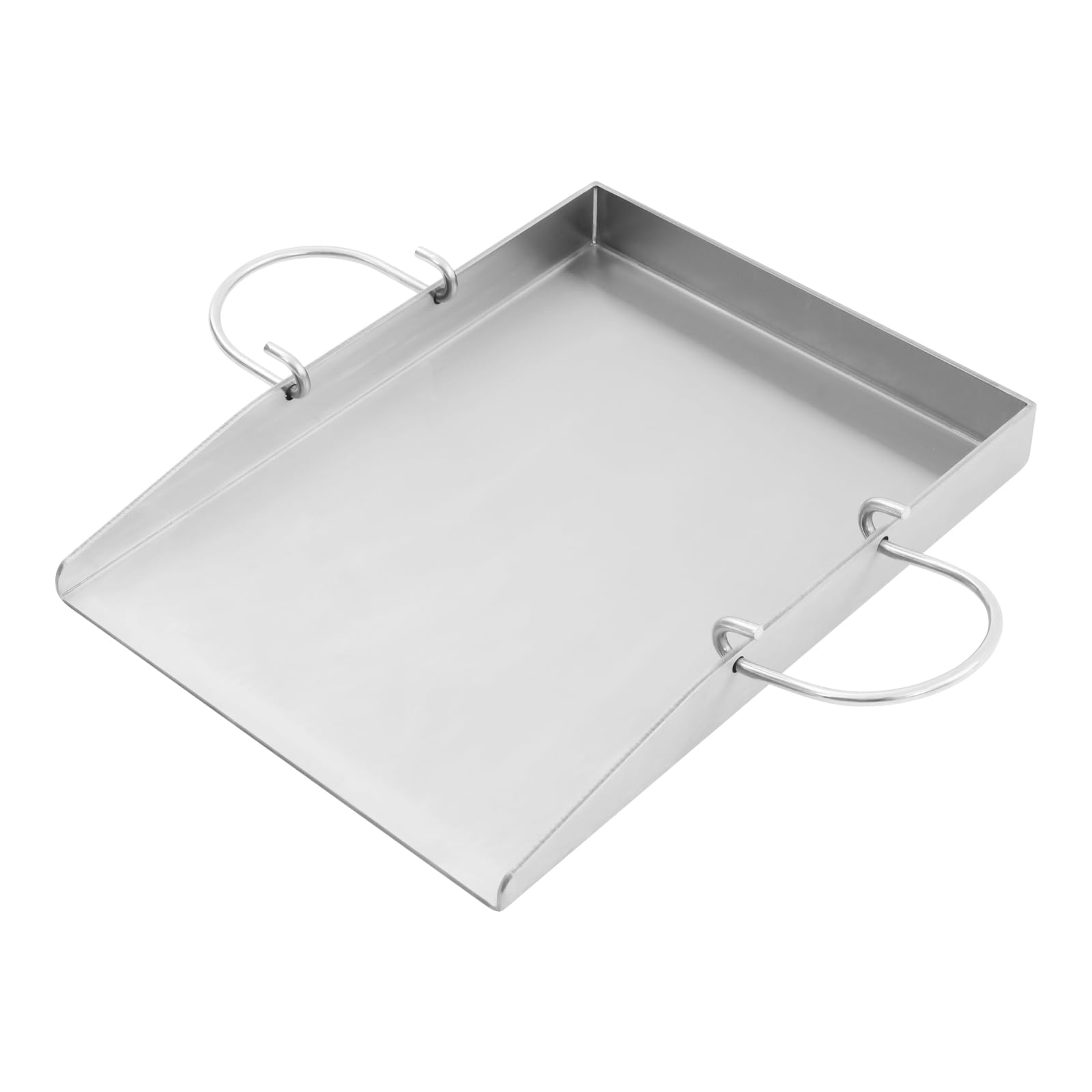 Plancha, piastra in acciaio inox con manici rimovibili, spessore 4 mm, tolleranza di temperatura 170 °C, 40 x 30 x 4 cm, per barbecue a gas e carbonella