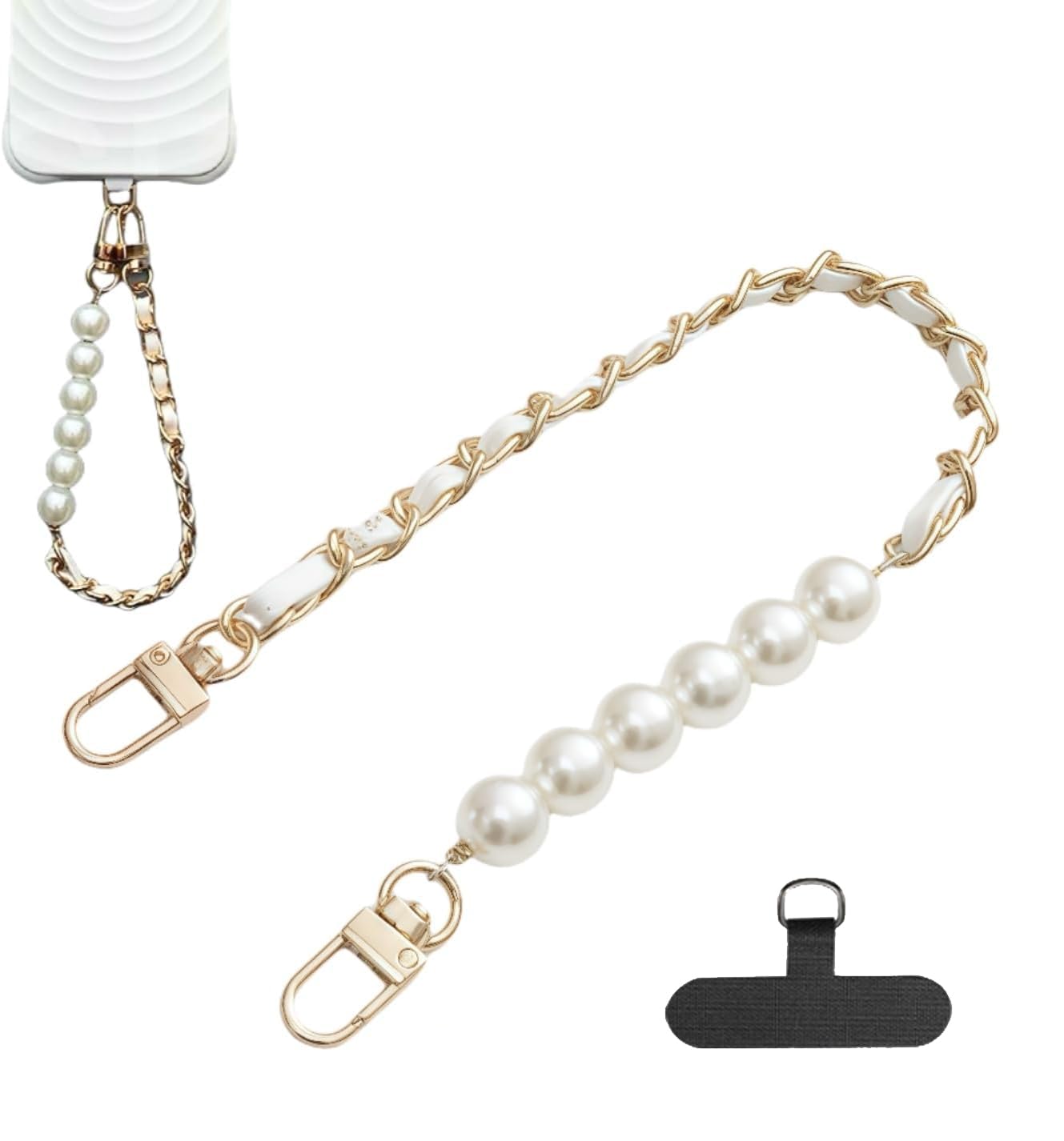 figurine Phone Charms for iPhone - Pearl Leather Phone Charms for Girls, Mobile Charms, Mobile Charms for Women, Elegant Wristlet Strap, Anti-Lost Phone Lanyard for Women-image-5