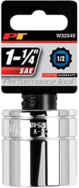 Soquete de Impacto Performance Tool W32540 com Encaixe de 12,7 mm, Sextavado de 31,8 mm e 12 Pontos