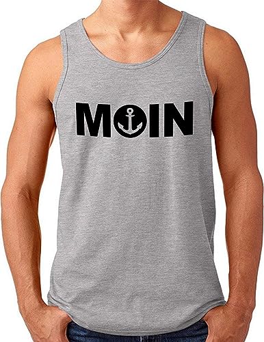 Camiseta de tirantes gris OM3 Moin mit Anker de hombre para evitar el calor con estilo marinero