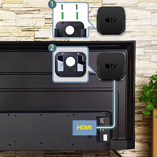 Xmonkey Apple Tv Mount, Wall Mount Bracket Holder For 2021 Apple Tv 4K With Silicone Siri Remote Control 2Nd Gen Case, Black (144Atm1121) #TOP1