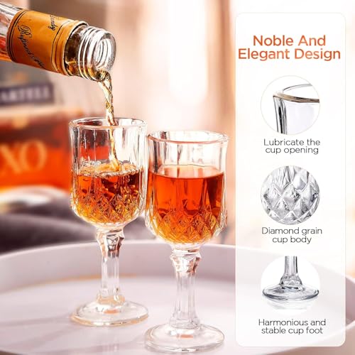 Image of Crystal Wine Glasses 230ml, Set of 4 Long Wine, Burgundy Clear Glasses with Stem for Wedding Anniversary, Birthday, Gift (RKT-09, Set of 4)