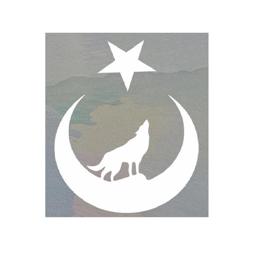 Auto Accessory Interesting Wolf and Moon Car Sticker Accessories Car Styling Decal Vinyl PVC(White)