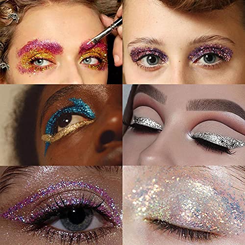 Evpct 8 Colors Liquid Glitter Eyeliner Liquid Sets Glitter Eye Liners For Women Liquid White Silver Rose Gold Pink Liquid Sparkly Glitter Eyeliner thumb #6