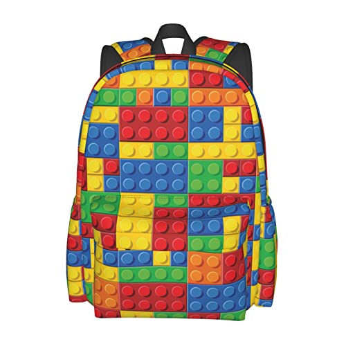 Daily Backpack Colorful Bricks Backpacks Travel Laptop Daypack 17 inch Bags for Men Women2