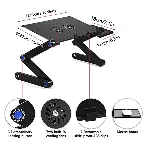 Base plegable para laptop con ventiladores, negro miniatura 4