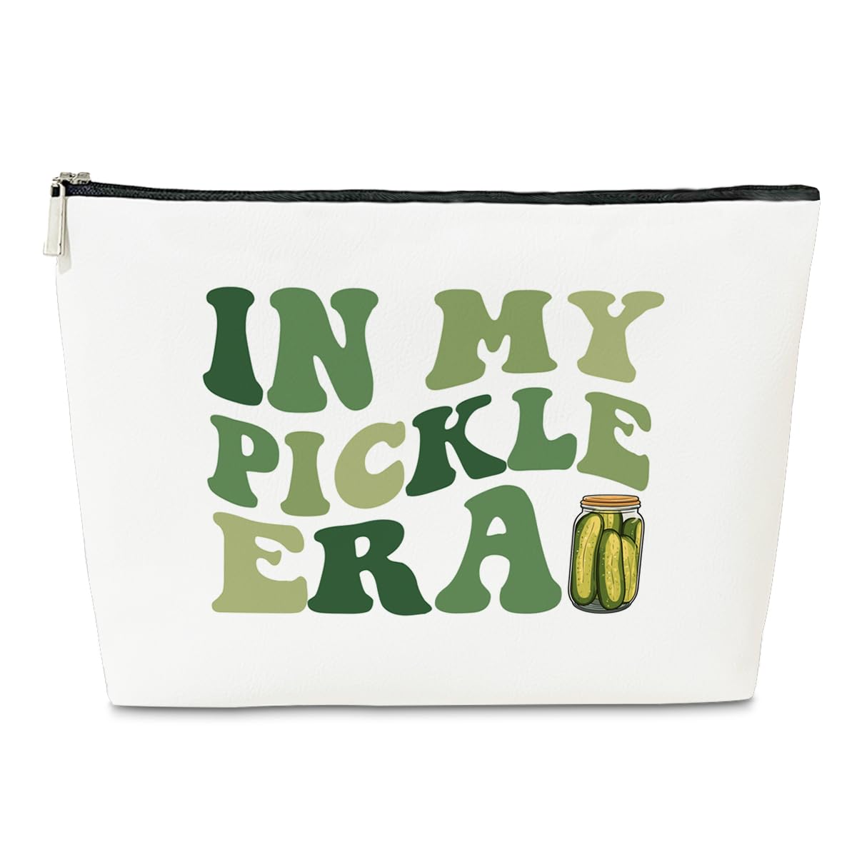JioJio Chan Funny Makeup Bag Gifts for Pickle Lovers, in My Pickle Era PU Leather Cosmetic Bag for Purse, Gifts Makeup Pouch