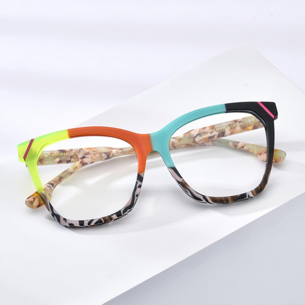MUTYNE Montura de gafas de acetato para mujer y hombre, anteojos cuadrados a la moda, gafas