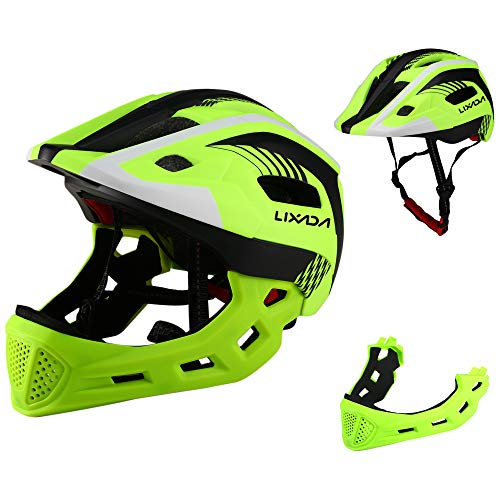 Lixada Kids Bike Helmet Adjustable Detachable Full Face Cycling Helmet Breathable Ultralight Cycling