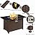 Yaheetech 43 in Propane Fire Pit 50,000 BTU Outdoor Gas Fire Pit Table with Tempered Glass Tabletop and Rattan Wicker Base, Rectangle Fire Table for Patio Deck Party Gathering w/Rain Cover, Brown