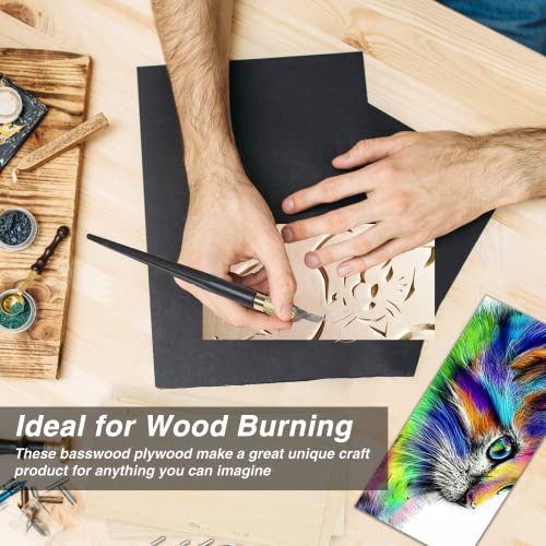 OWLKELA 10 Pieces 30x20x0.2cm Basswood Sheets, Rectangle Blank Wooden - Image 3