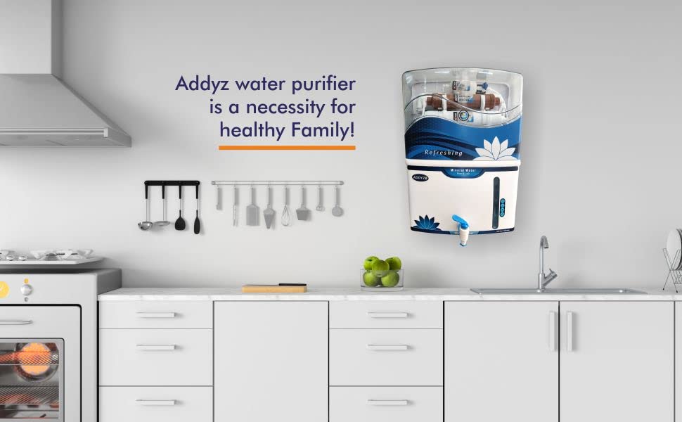 Image of Addyz Copper+Mineral RO+UV+UF 12L Water Purifier for Home & Kitchen Fully Automatic with UF+TDS controller with Copper charge Technology