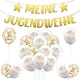 Jugendweihe Deko,Luftballon Jugendweihe Banner,Meine Jugendweihe Girlande,20 Stück Luftballons Jugendweihe,für Junge Mädchen Party Dekoration,Geschenk