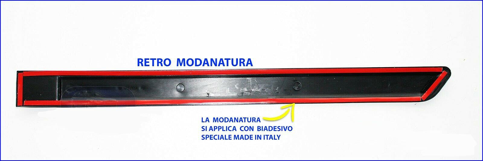 Autokit Modanature Laterali Panda W169 2003-2011 Nero Plastica ABS Fasce Sportelli Fianco Portiera