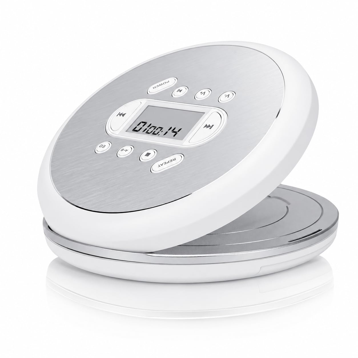 Vikye Lettore CD Portatile con Funzione Anti-salto di 60 Secondi, Alimentato a Batteria/ricaricabile con Auricolari da 3,5 Mm per L'uso a Casa o in Auto