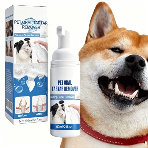 Pet Oral Tartar Remover Spray Pets Oral Tartars Removers Foaming Tartars Natural Plant Formula Support Clean & Teeth and Aid in Daily Oral Use for Pets Cats and Dog1PC