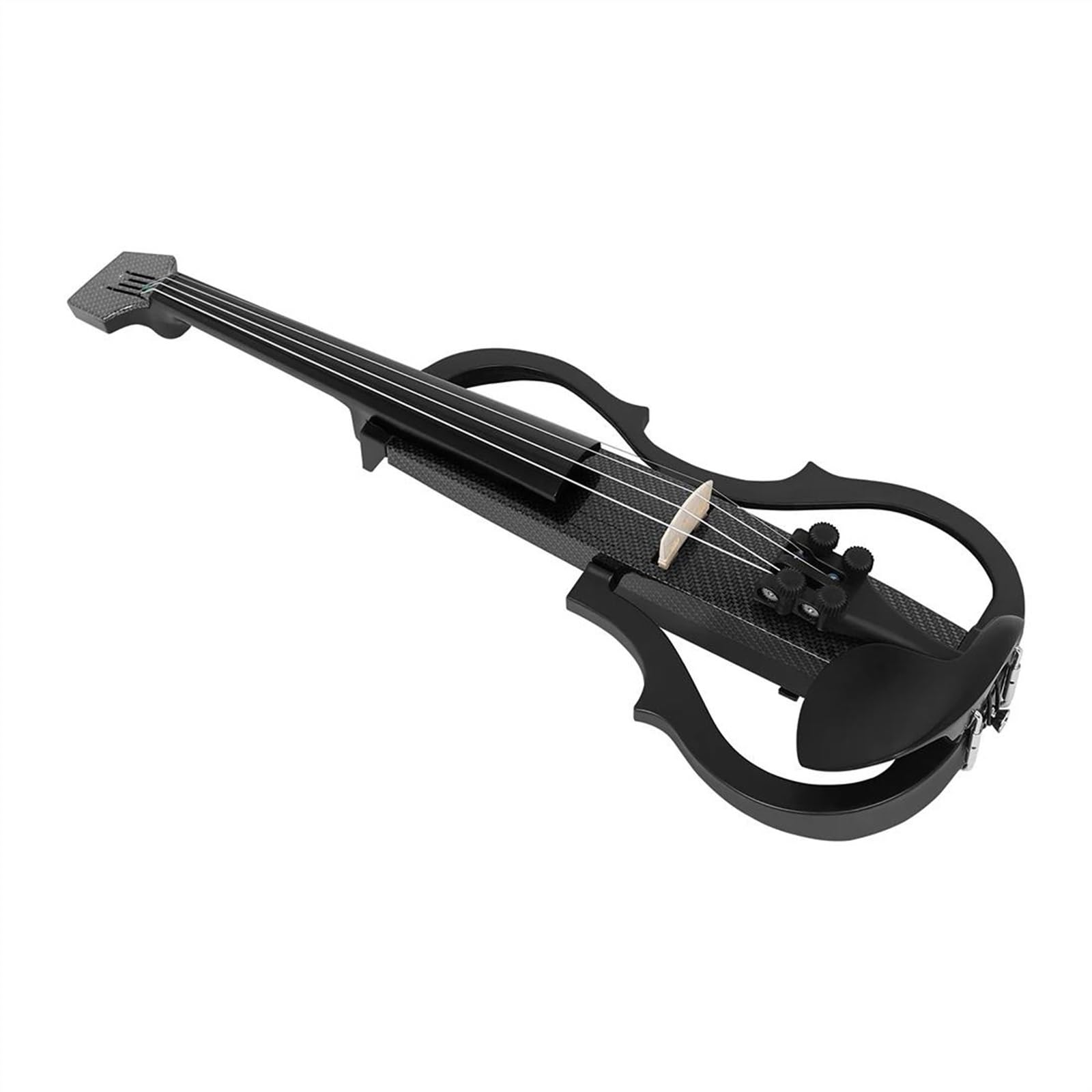 Geige Schwarz Weiß 4/4 Violine Stille Elektroakustische Violine Geige Anfänger Set FICHTE Palisander(Violin Set)