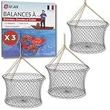 TAP JACK - Lot De 3 Nasses À Écrevisses - Grand Diamètre 40 Cm - Corde 4,5m - Épingle À Appât – pour Pêche en Lac, Rivière Ou Étang – Filets De Capture D’écrevisses, Crabes Et Crevettes