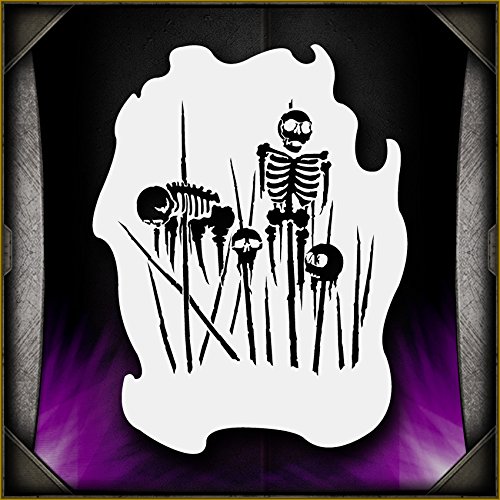 Spiked Skeleton 3 AirSick Airbrush Stencil Template