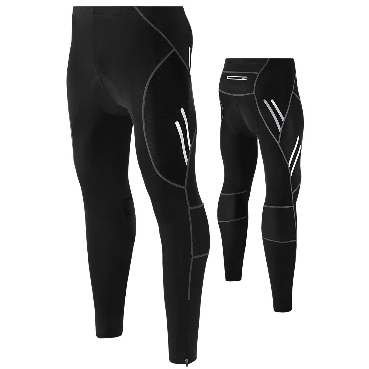 Youngshion Men's Outdoor Compression Bicycle Long Pants 3D Padded Cycling Tights Leggings Trousers