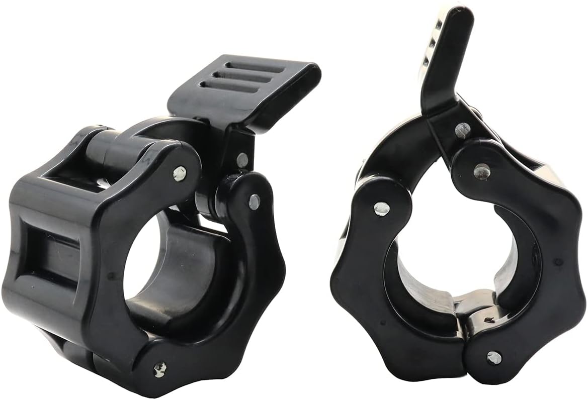 Tioamy Barbell Clamps Dumbbell Spinlock Collars Clips for Standard Weight Lifting Dumbbell Barbell Bar Quick Release Lock Professional Buckle 1 Pair 25 mm 3 51