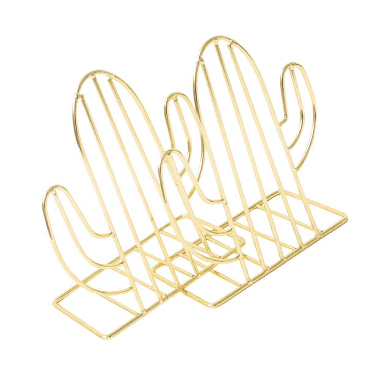 SHINEOFI Pair of Cactus Shaped Bookends Metal Book Supports for Desk Office Decor Bookend Shelves