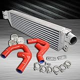 Twin Turbo Aluminum Intercooler Kit + Intercooler Silicone Pipe Hose Kit Compatible For VW GOLF MK5 MK6 GTI FSI Compatible for JETTA 2.0T AUDI A3
