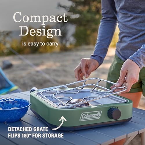 Image of Coleman Cascade 18 1-Burner Camping Stove, Portable Cooktop with 8000 BTUs & Matchless Lighting, Fits 12-Inch Pan, Great for Outdoor Cooking, Camping, Tailgating, Grilling, BBQs, & More (Pack of 3)