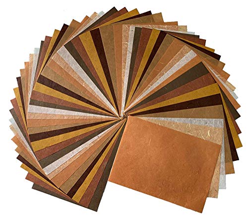 Mixed Brown Mulberry Paper Sheet Design Craft Hand Made Art Tissue Japan Origami Washi