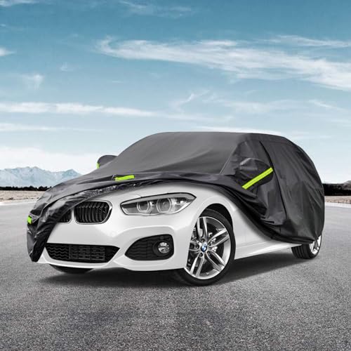Image of Kaugung 7 Layers Car Cover Custom Fit BMW E87 E88 F20 F21(2004-2025), Waterproof All Weather Resistant Outdoor Indoor Sun Rain Dust S Protection.(USA Warehouse,Within 3-7 Days) silverBlack