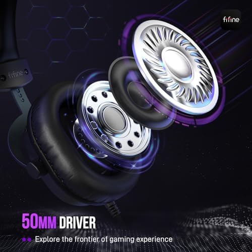FIFINE H9 Wired Gaming Headset with Microphone, 3.5mm and USB Connectivity - 1