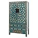 Fine Asianliving Armoire de Mariage Chinoise Ancienne Bleu Or Laquée Peinte à la Main L105xP50xH188cm Armoire Chinoise Meubles Chinois Mobilier Oriental Asiatique Mandarin Pekin