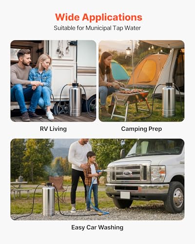 Image of EVOR RV Water Softener, 16,000 Grain, Portable Water Softener with NPT 3 /4 inch Fittings, Food-Grade Resin, Stainless Steel, Quick Connect, for RVs, Trailers, Boats, Mobile Car Washing, Pressure Washing