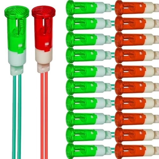 Gebildet 20Piezas Luz Indicadora LED 10mm Ahorro de Energía Luz Indicadora LED Voltaje Corriente 230VAC Orificio de Montaje Cuadrado Tamaño 10mm (Rojo y Verde) | Ya disponible en tu tienda friki favorita! En mundofriki.es!