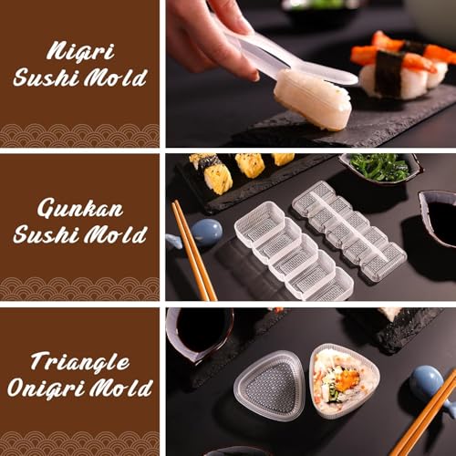 liamasum Sushi Making Kit Sushi Maker Set, 24 in 1 Sushi Roller Kit for Beginners/Pros Sushi Makers with Bamboo Sushi Mats, Sushi Bazooka, Onigiri Mold, Rice Paddle, Sushi Knife & More - Image 6