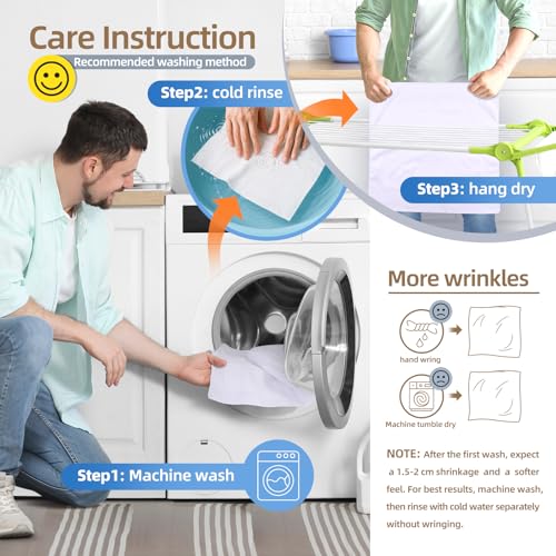 Ohuhu Stofftaschentücher Herren, Taschentücher Stoff 100% Baumwolle, Maschinenwaschbar Weißes Herrentaschentücher, Taschentücher Herren Geschenk, 40 cm x 40 cm