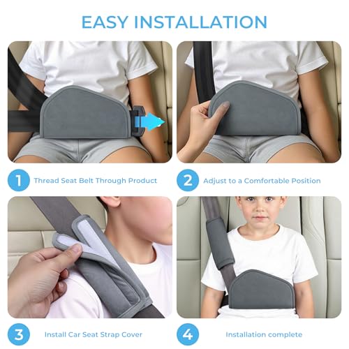 Image of COOLBEBE Kids Seat Straps Cover Pad, Grey