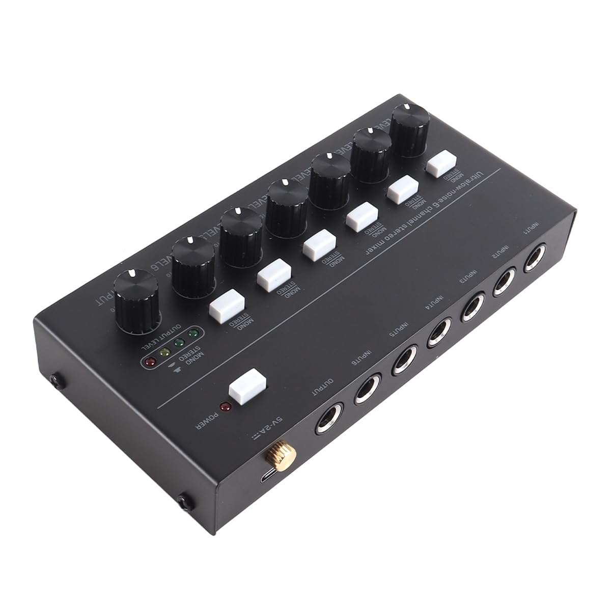 Qury MX600 - Mezclador de línea de 6 canales de ruido ultra bajo estéreo/interruptor de pista única, preamplificador de sonido
