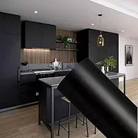 Papel de Parede Adesivo Preto Decorativo 5 metros = 1 Rolo de 5m X 45cm Para Parede Móveis Geladeiras Eletrodoméstico