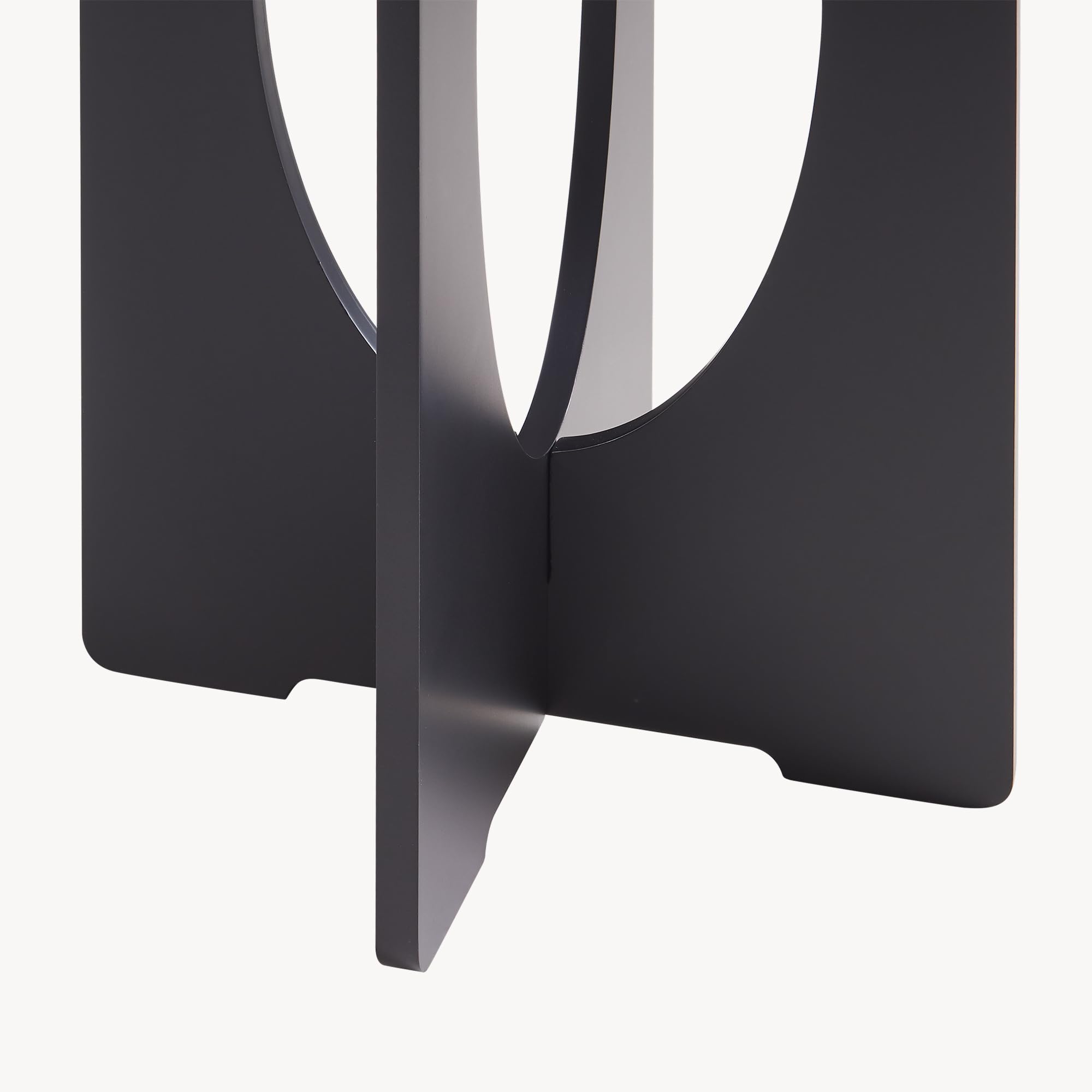 [en.casa] Tavolino Laterale con Piano Rotondo Tavolo Basso da Divano Poltrona con Struttura Geometrica per Soggiorno Camera da Letto Ingresso 49 x Ø40 cm - Nero