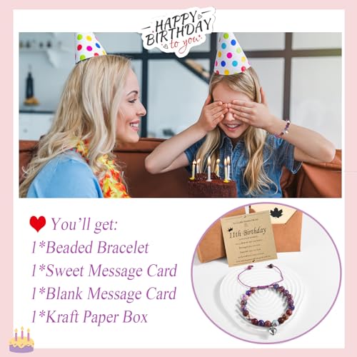 Image of 6th 7th 8th 9th 10th 11th 12th 13th Birthday Gifts for Girls Bead Bracelet for Daughter /Granddaughter /Niece /Friends /Sisters