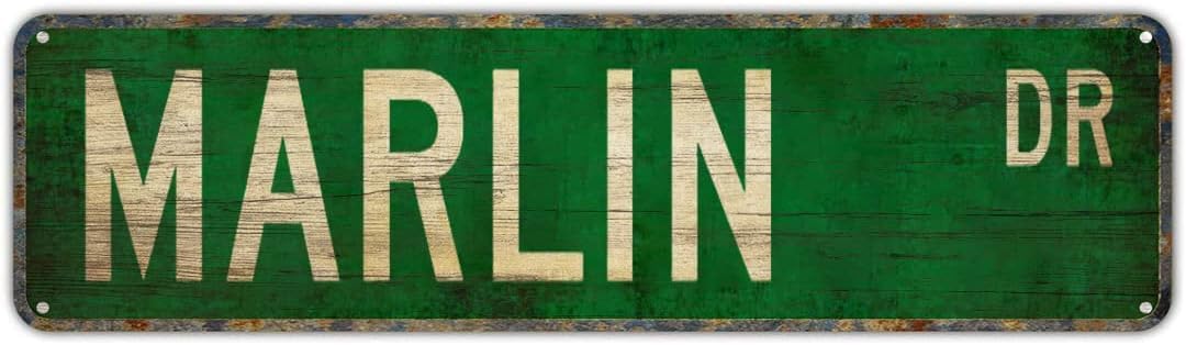 Jkfcbftp A5532 Vintage Tin Sign Marlin Dr Retro Aluminum Metal Sign For Office Kitchen Garden Wall Bab Club Coffee Home Decor 4X16 Inch