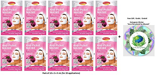 Preisvergleich Produktbild Schaebens Anti-Pickel Gesichtsmaske - mit Teebaumöl, pflanzlichem Wirkkomplex, Panthenol - (10 x 2 Einheiten. 5 mL je Einheit - Für 20 Anwendungen) - bei unreiner und fettiger Haut
