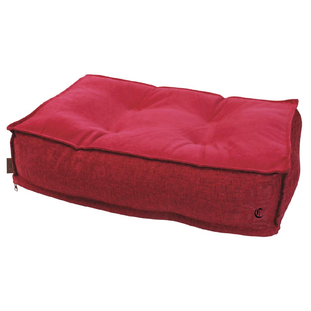 Croci Kissen für Hunde und Katzen Will, Stoff, Abnehmbarer Bezug, Größe 80 x 60 x 15 cm, Farbe Rot Violett - 700 g